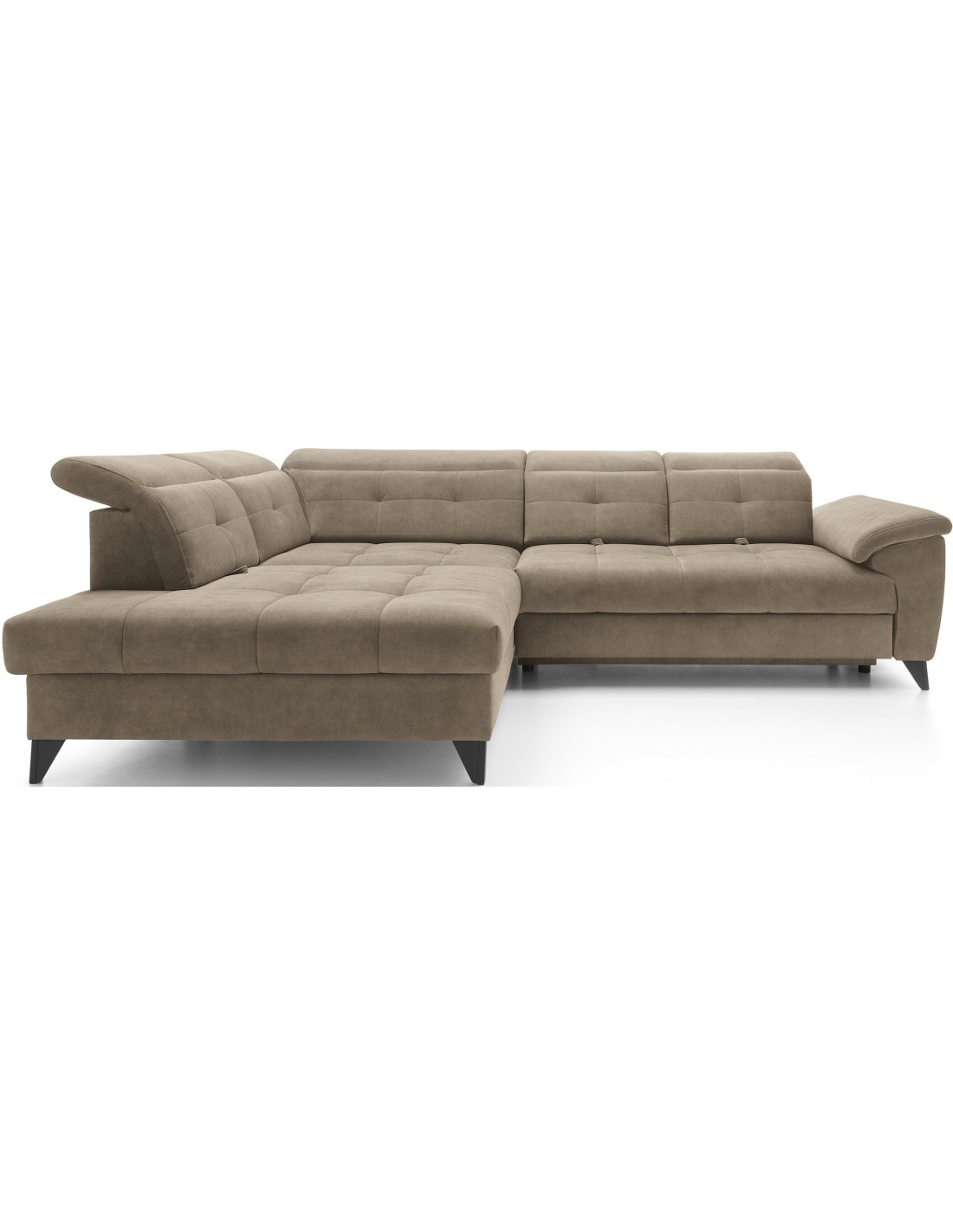 Canapé D'Angle Beige 5 Places Angle Gauche Mousse Hr Inferno