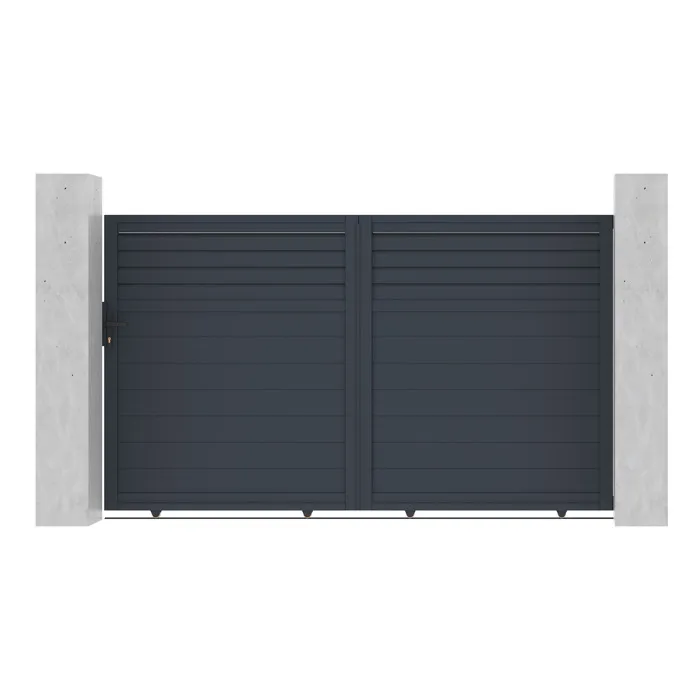 Portail coulissant 3m CARPATIA H.180cm aluminium gris