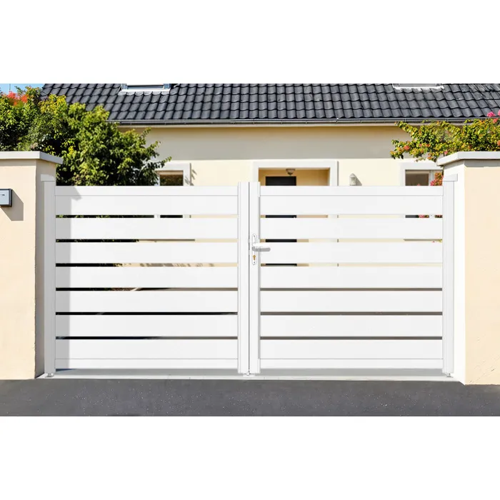 Portail battant 3m VOGEL H.140cm aluminium blanc
