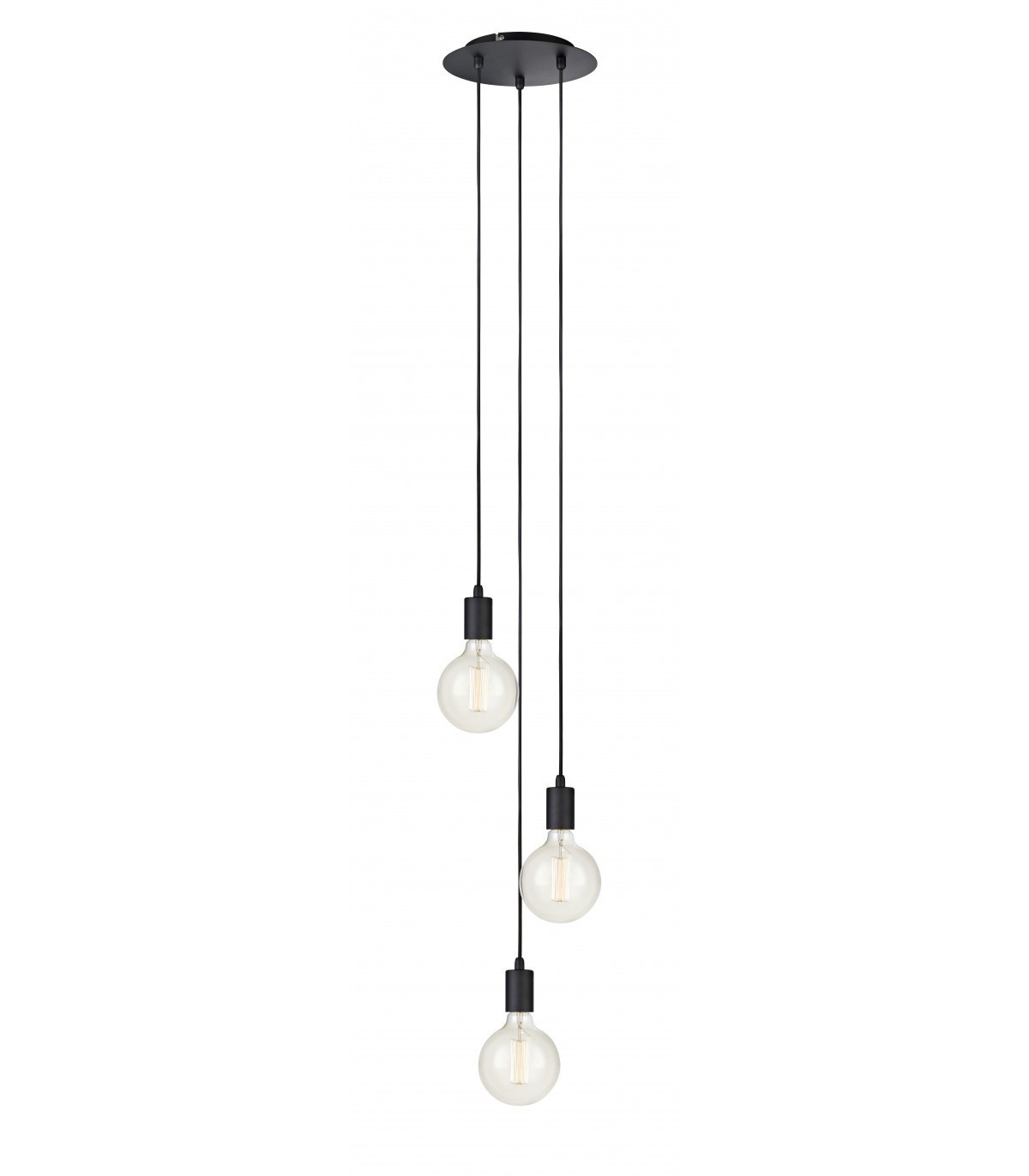 Markslojd - Suspension Led Noire Ronde 3 Sources Lumineuses Sky - Markslöjd