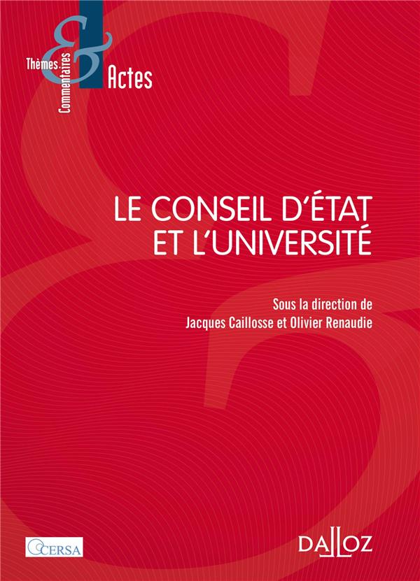 Le conseil d'Etat et l'université
