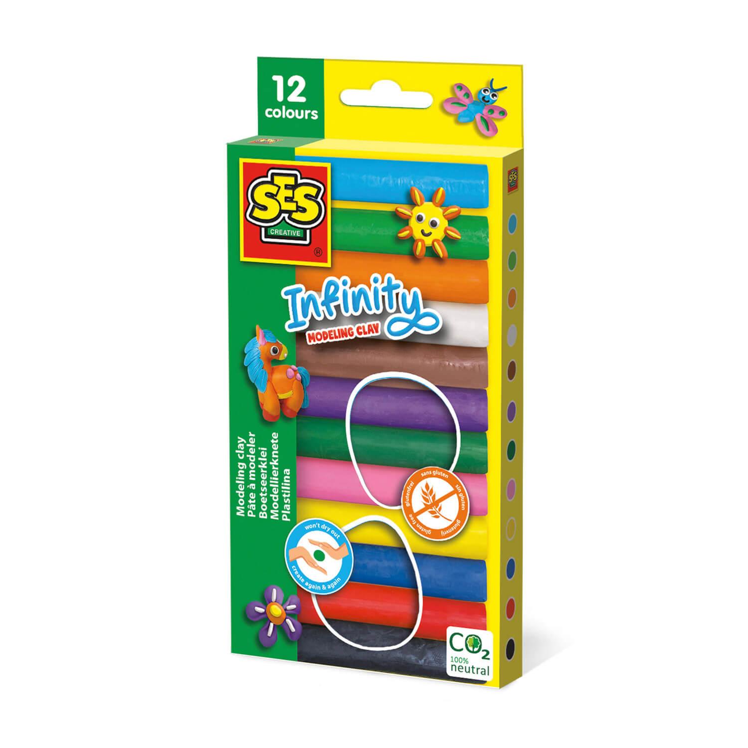 Ses Creative Pâte À Modeler Infinity - 12 Paquets (180gr)