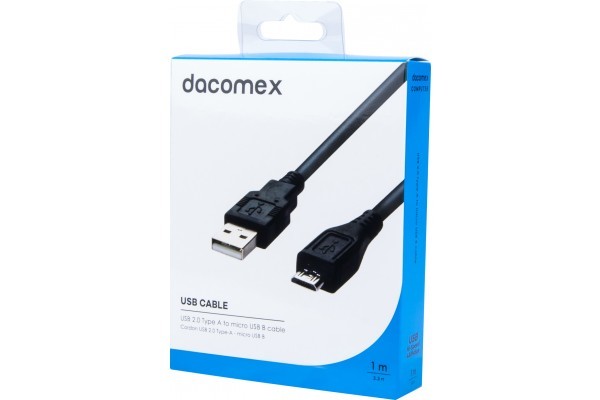Dacomex Câble USB-A vers micro-USB 2.0 - 1 m - Noir