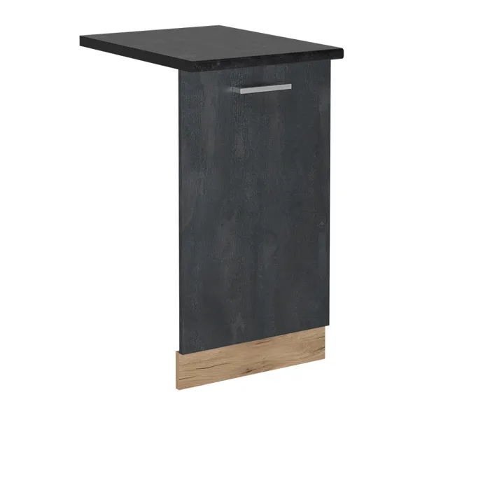 Vicco Façade de lave-vaisselle Béton noir 45cm, PT Anthracite