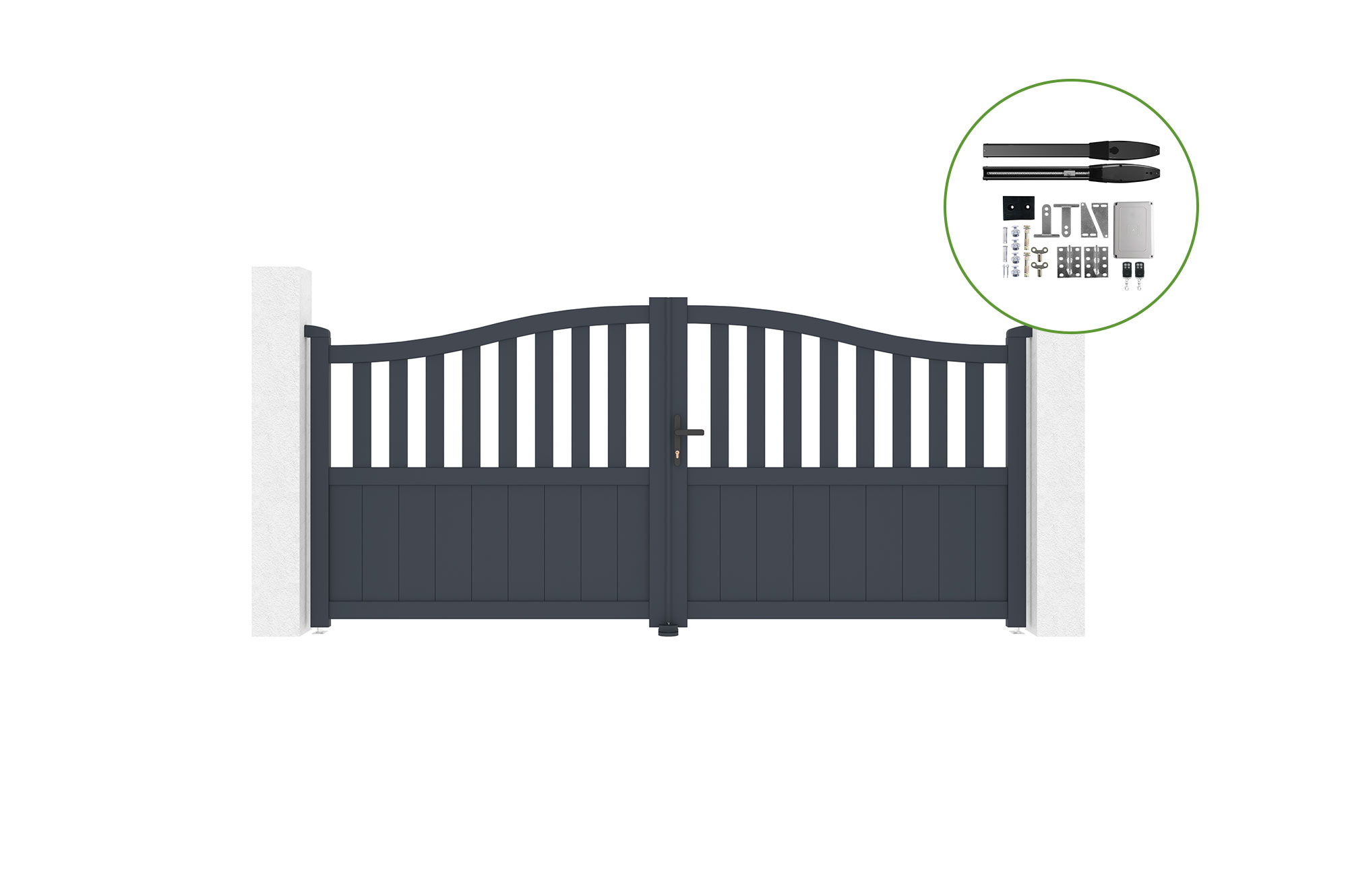 Portail Battant Électrique 3x1,4m Meije + Motorisation Hicker B200