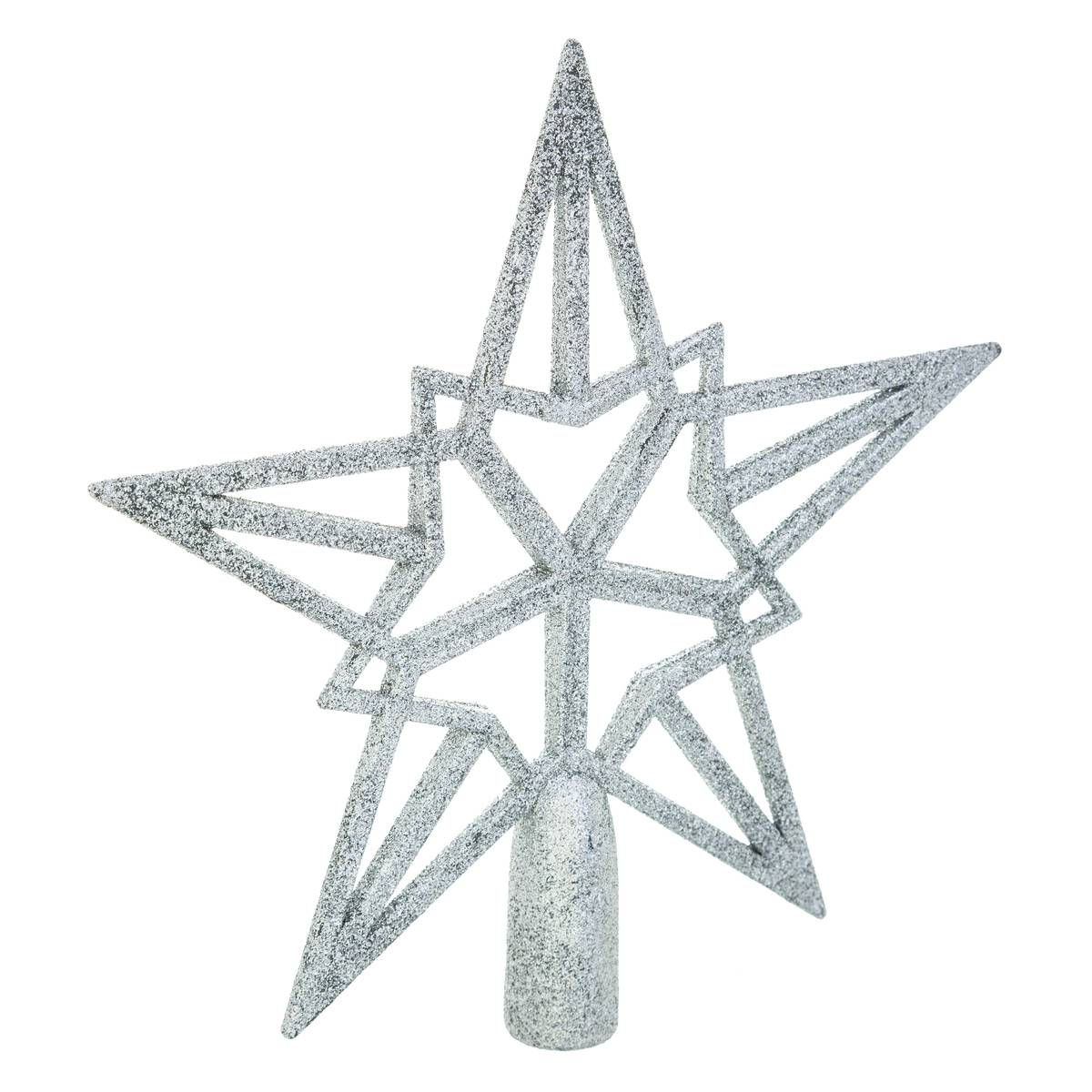 Feeric Christmas - Décoration De Sapin De Noël Cimier Argent Pailleté 20 X 20 Cm