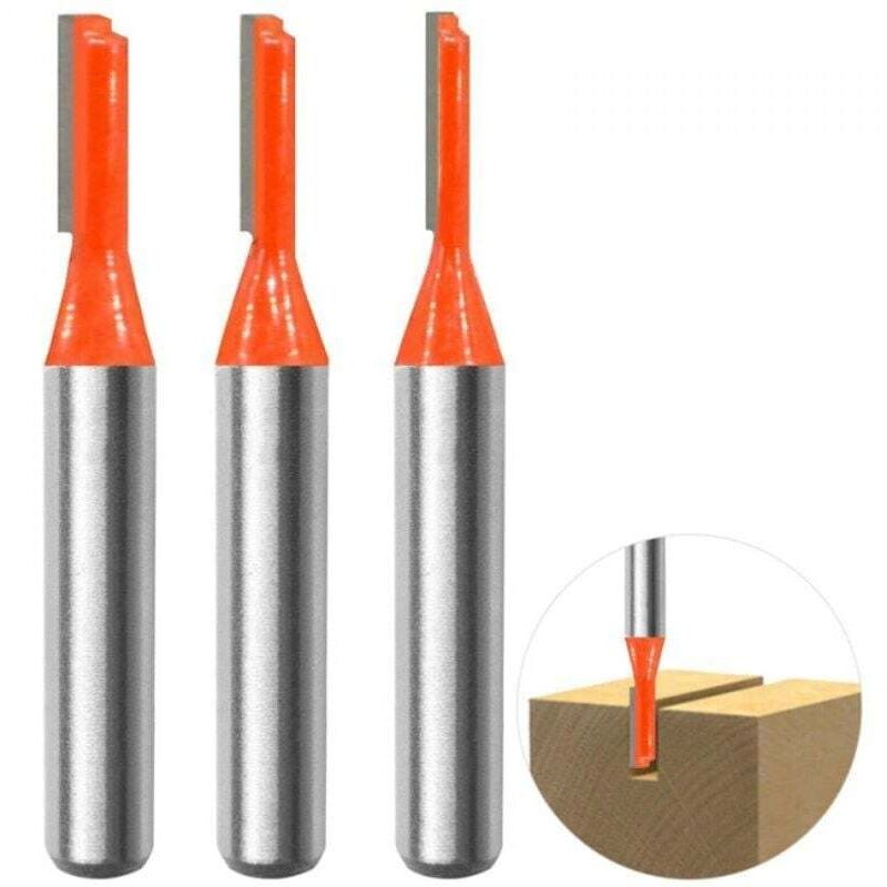3pcs 8mm Tige Straight Routeur Bit Set, Fraises À Rainurer Fraise À Bois Outillage Bois Fraise 3mm,4mm,5mm Pour Transformation Du Bois Perçage Et Sculpture