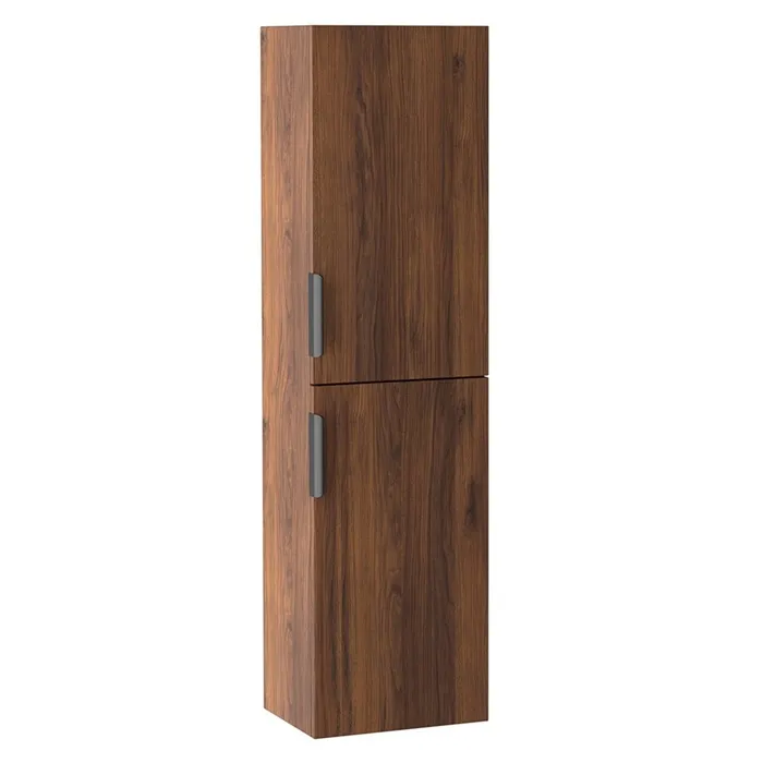 Meuble colonne suspendu de salle de bains LUNA effet noyer Warmia 35 x 130 cm