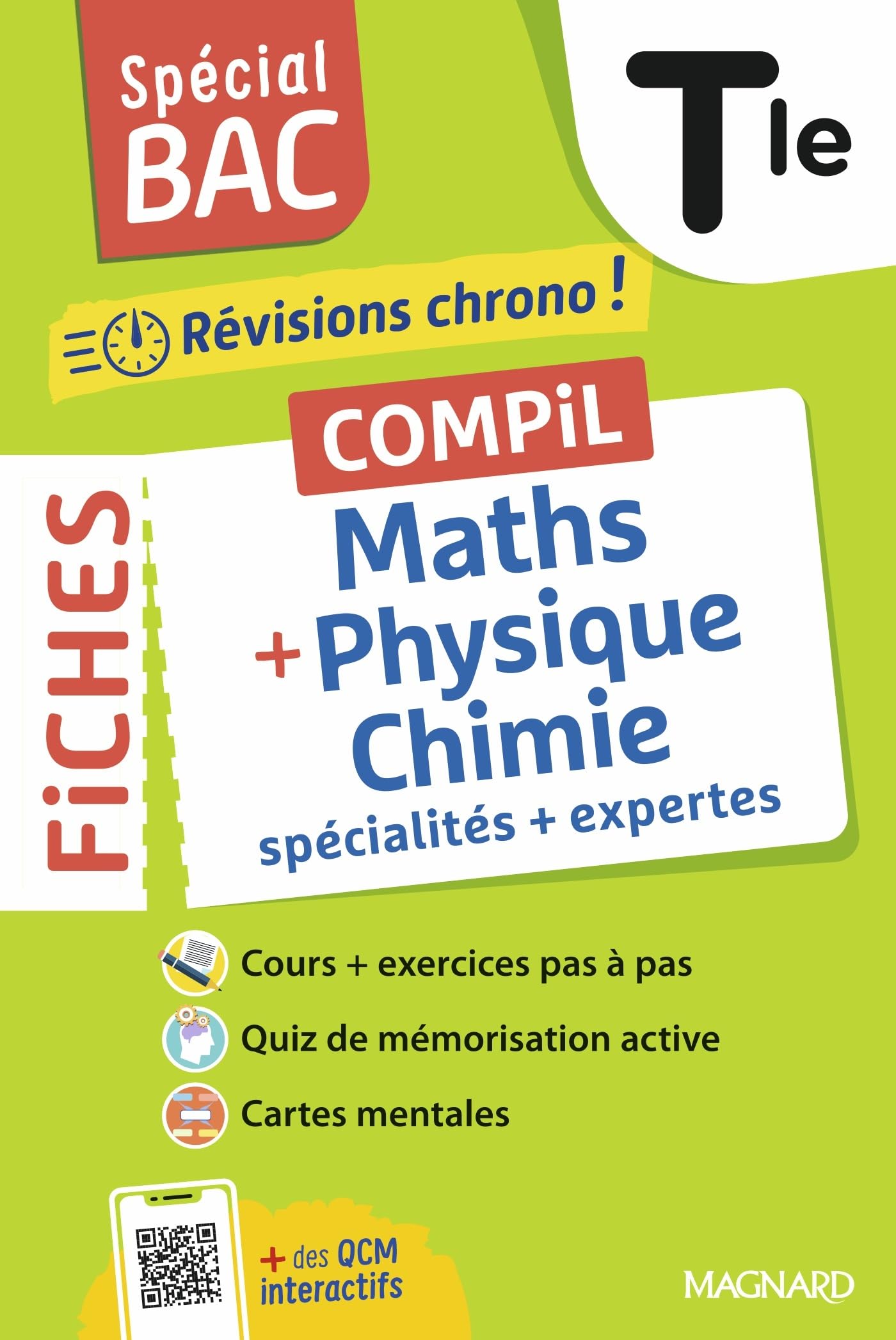 Spécial bac: Compil de Fiches Maths - Physique-Chimie: Terminale - Tout le programme des 2 spécialités en 121 fiches visuelles (édition 2026)