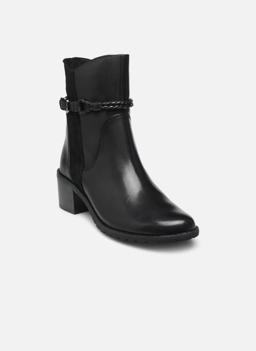 CAPRICE Bottine, noir, en Mélange de matériaux de cuir et textile avec Talon bloc, P.37.5