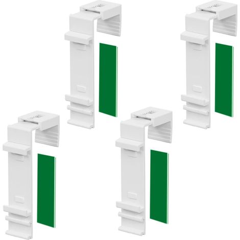 Ensemble De 4 Supports De Fixation Longs Pour Stores Enrouleurs Doubles, Pour Fixation Et Collage Sans Perçage, En Tant Qu'accessoire Ou Pièce De Rechange Pour La Pose Sur Fenêtres Et Portes-fe