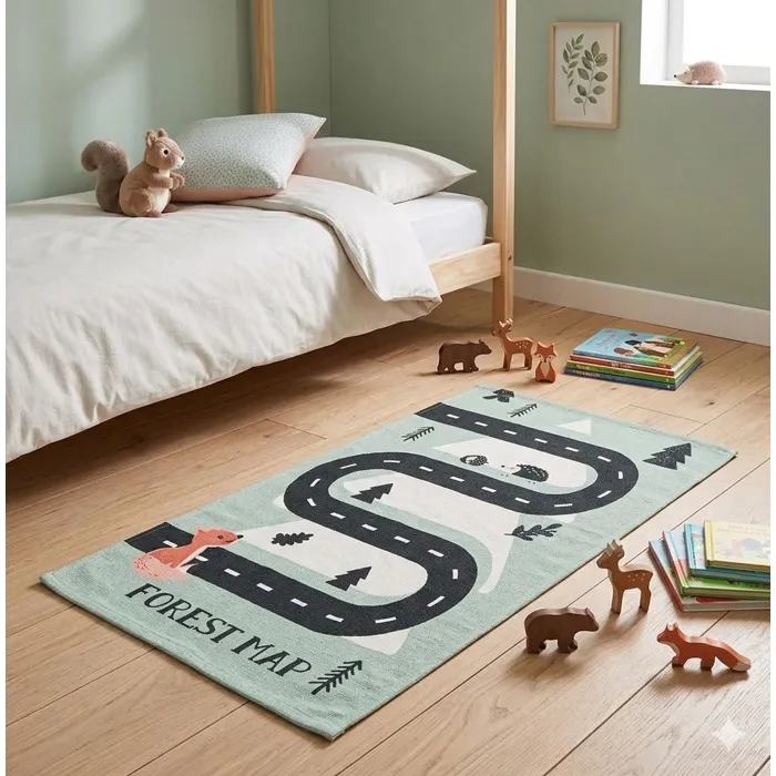 Tapis enfant circuit forêt design et moderne