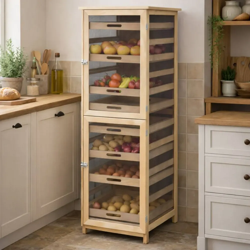 Garde Manger Fruitier/ Légumier En Hêtre Hauteur 150 Cm