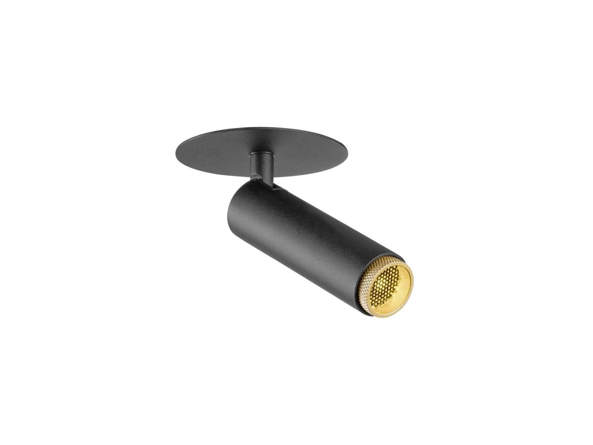 Plafonnier Encastré Grip S Phase 3000 K 29° Ip20 Cylindrique Noir / Or - Slv - 1009055