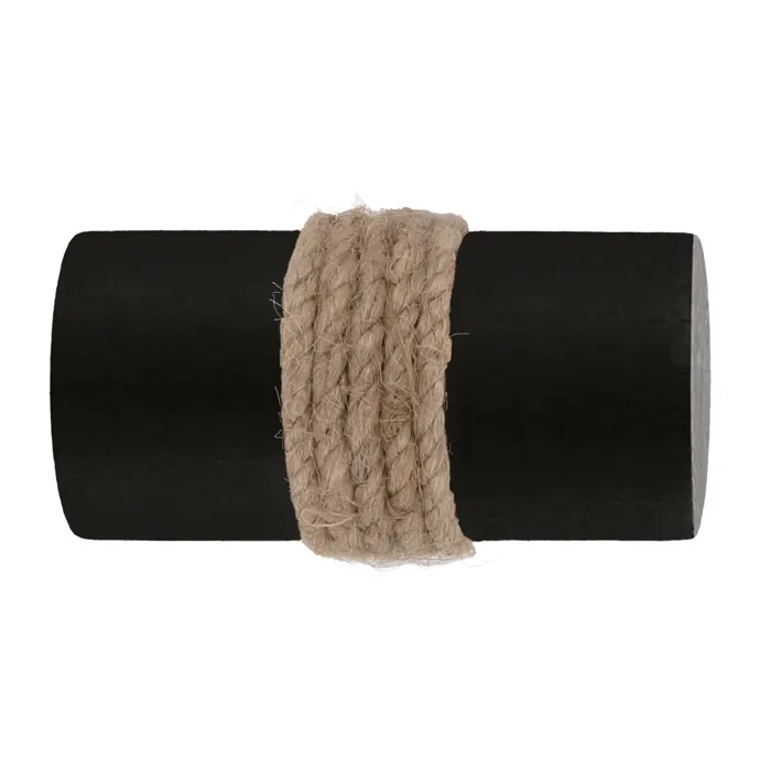 Embout De Tringle Cylindre En Bois Avec Corde Naturelle