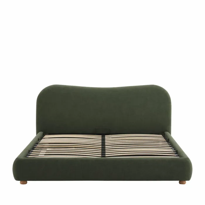 Napo - Lit coffre en tissu 160x200cm - Vert