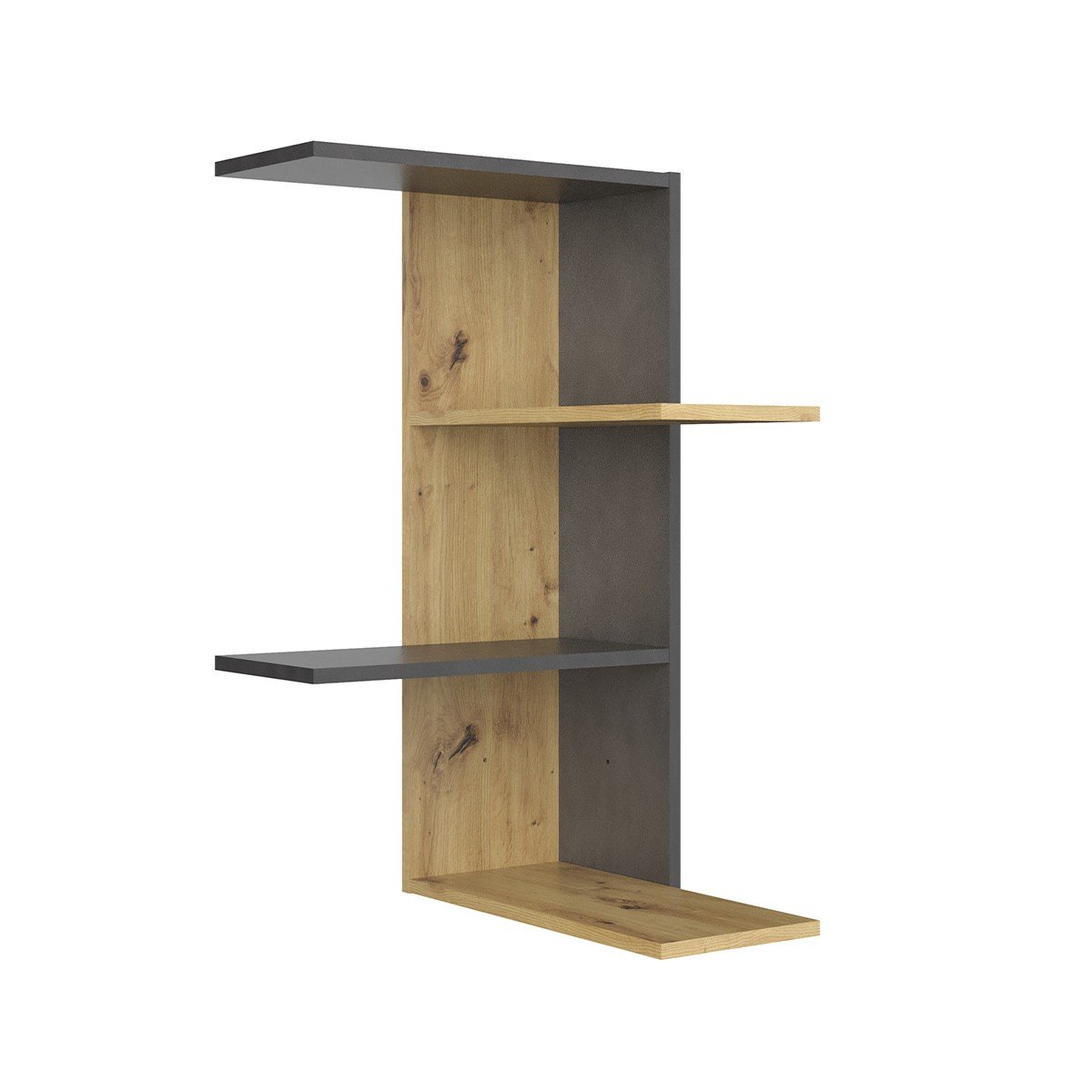 Fmd - Etagère D'Angle 44,5x44,5x77 Cm Chêne Et Anthracite