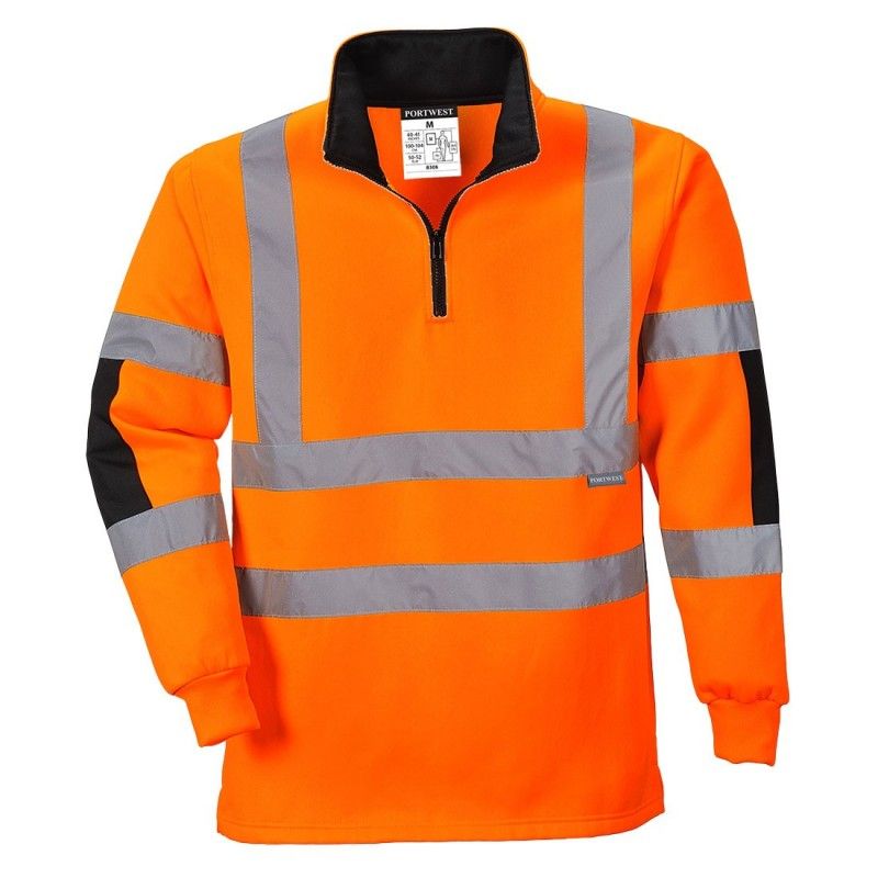 Sweat Shirt Haute Visibilité Portwest Rugby Xenon Orange Fluo L