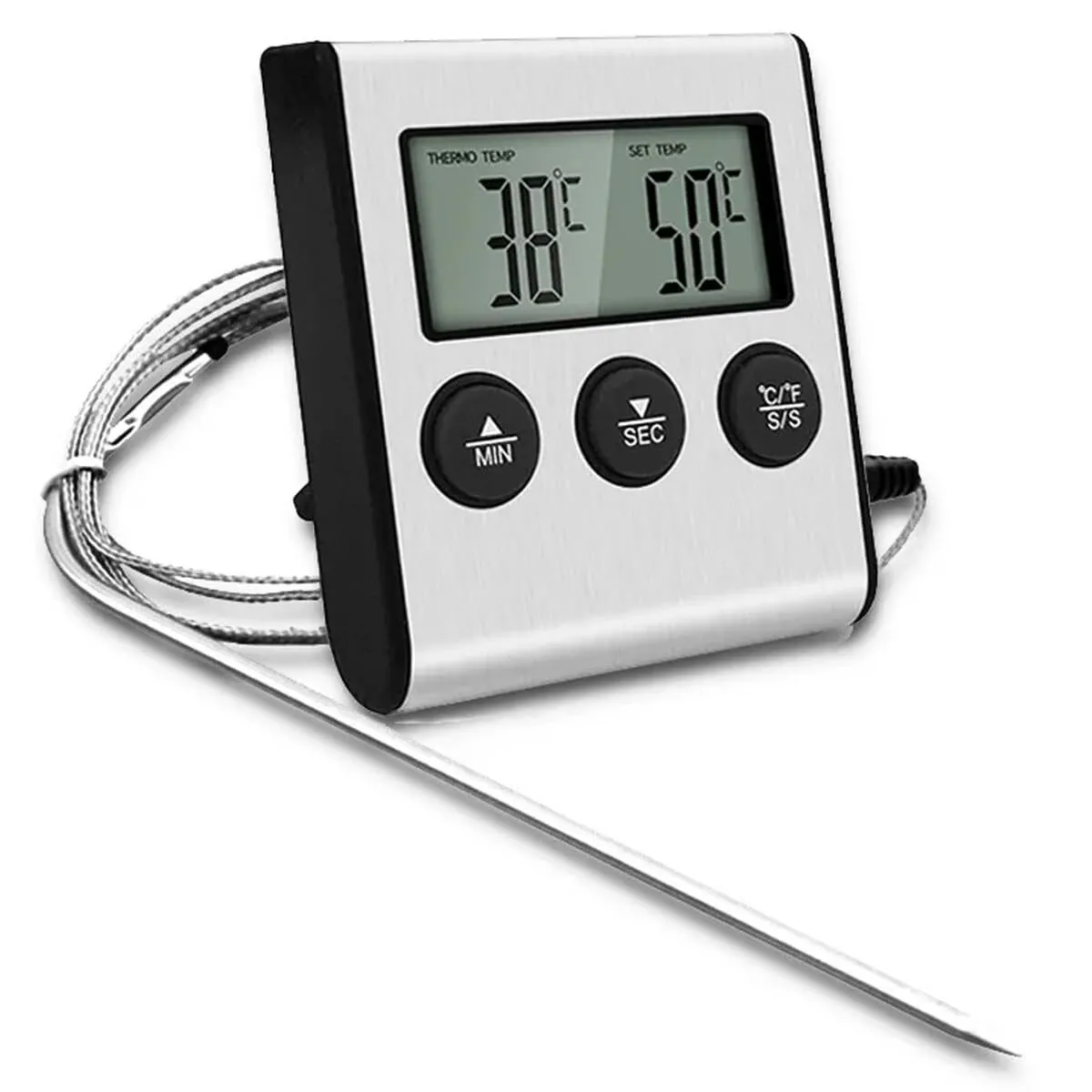 Thermomètre Numérique Led Avec Sonde Et Fonction Minuterie