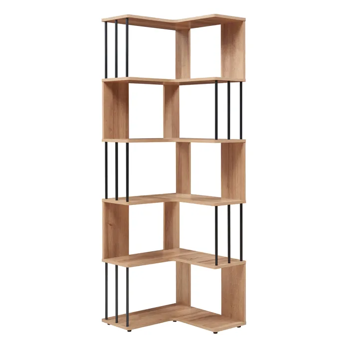 Etagère Afrel 160 x 54 x 54 cm effet chêne noir en.casa