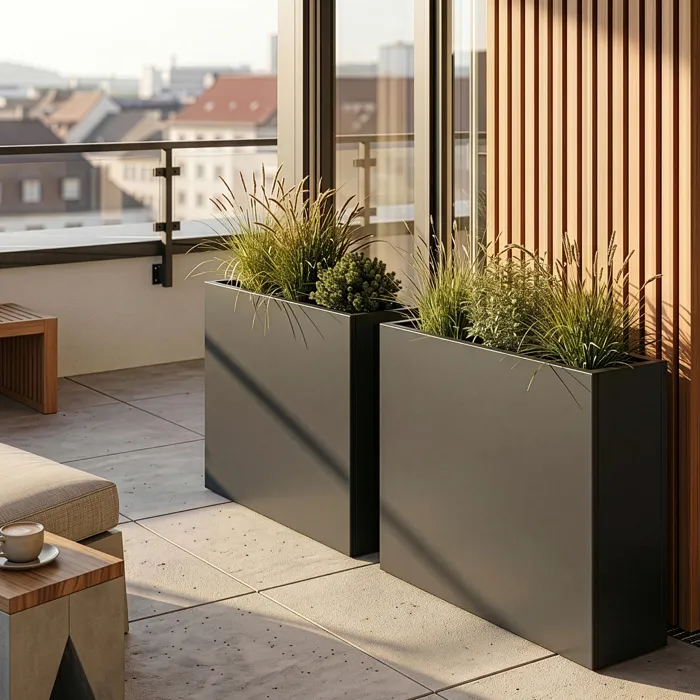 Bac À Plantes Vaargel Acier 82 X 90 X 30 Cm Gris Anthracite