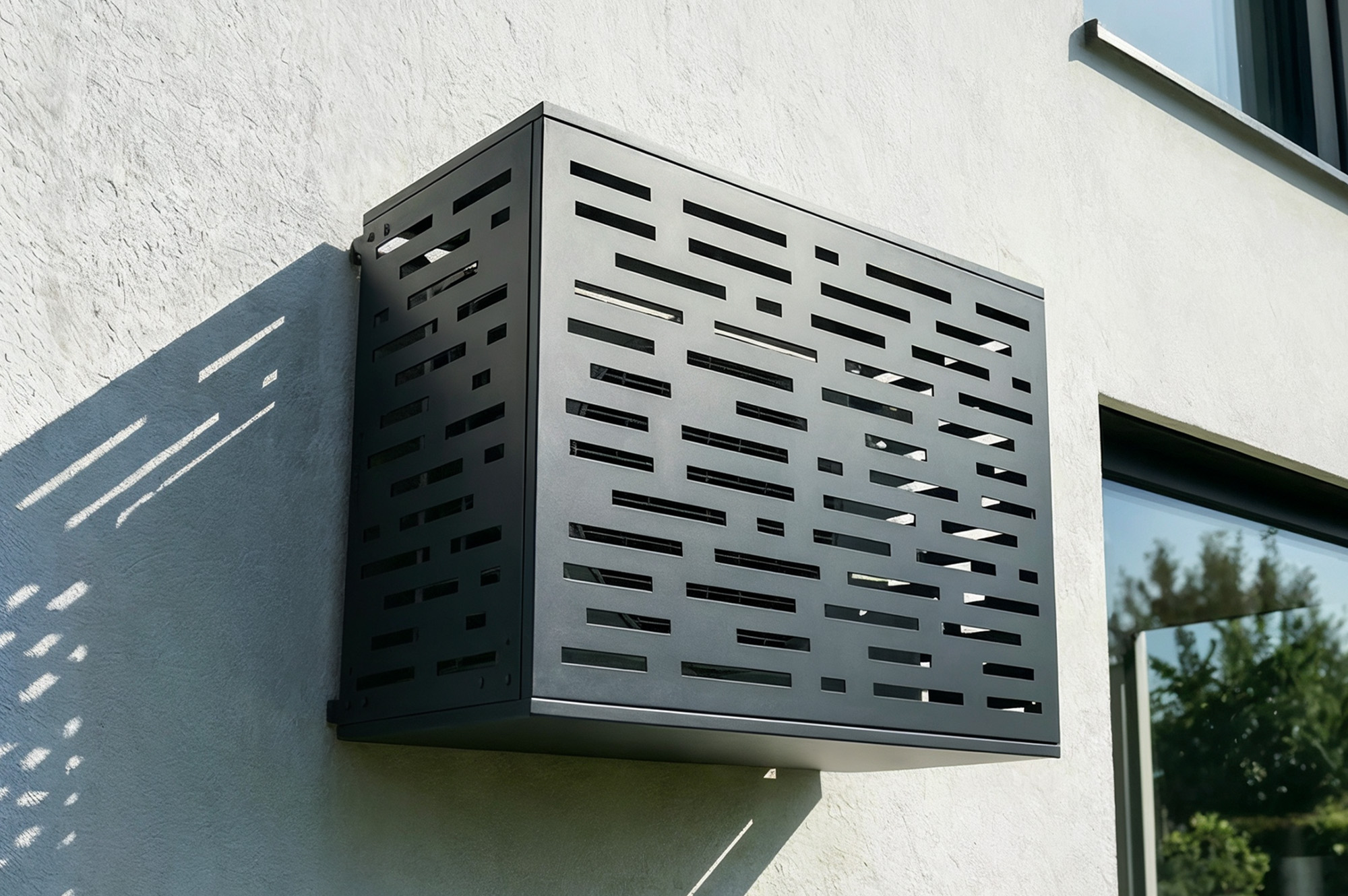 Cache Clim & Pompe À Chaleur Aneto Arlberg Aluminium Gris Avec Face Inférieure - Taille M