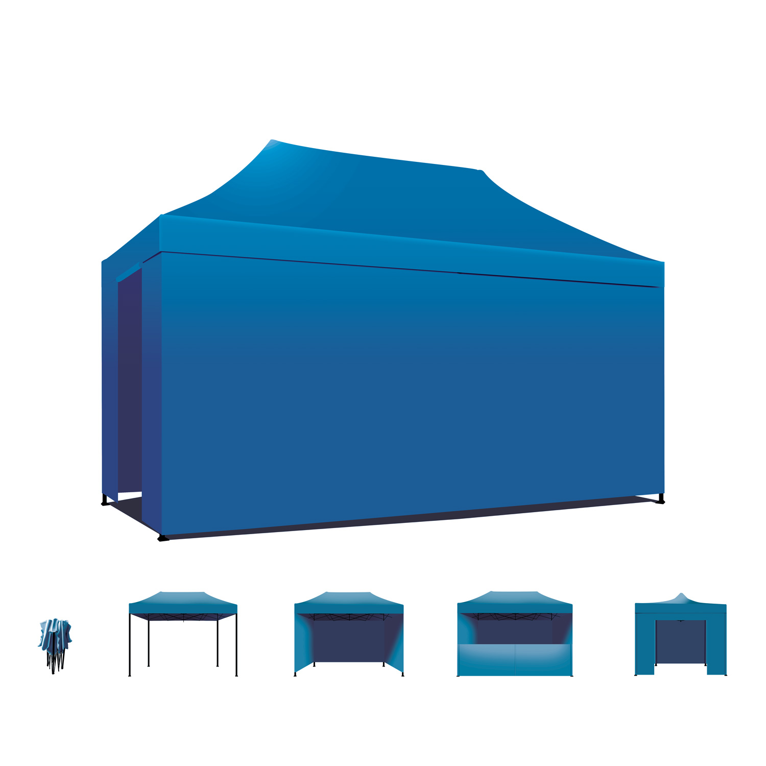 Taman 3x4,5 - Gazebo De Jardin Pliant Avec Toiles Latérales Et Moustiquaire