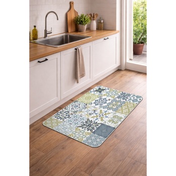 Tapis de cuisine décoratif motif carreaux