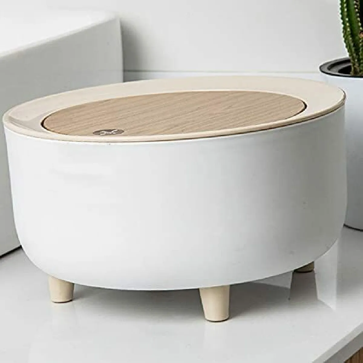 Mini Corbeille De Comptoir Petite Poubelle De Table De 2l Blanc