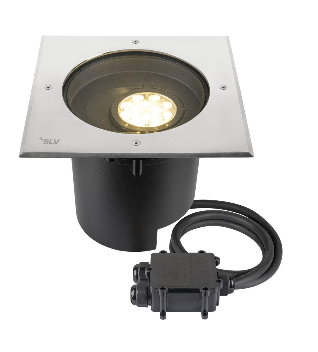 Encastré Sol Dasar® Xl Asymétrique 3000k 70°/40° Ip65/ip67 Carré Inox/noir - Slv - 1009171