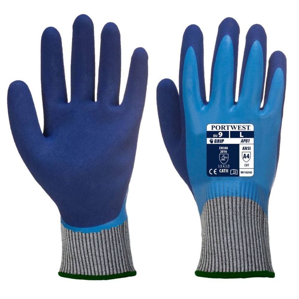 Gant Anticoupure Liquid Pro Hr Cut Couleur: Bleu Taille Xl - Portwest