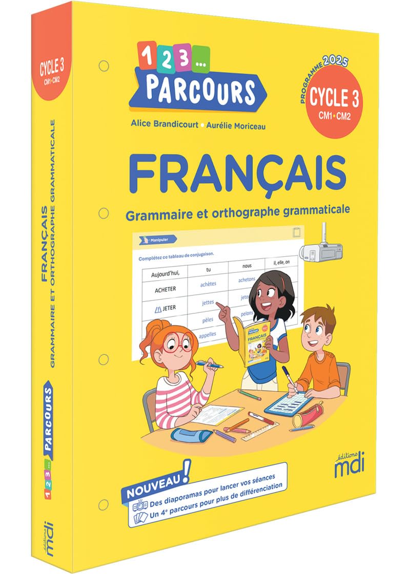 1, 2, 3... parcours, français CM1, CM2, cycle 3: grammaire et orthographe grammaticale: programme 2025