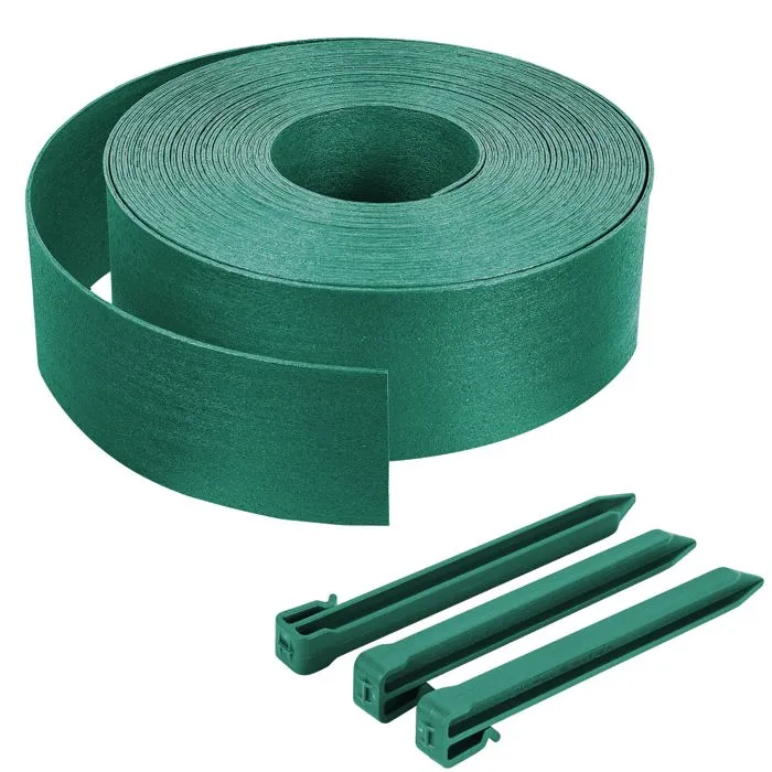 Vounot Bordure De Jardin Pe Flexible 20m X 8 Cm Avec Piquets Vert