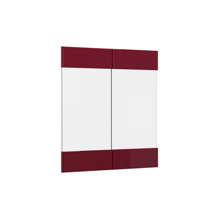 Façade De Cuisine R-line, Rouge Brillant, 59.2x59cm Façade De Meuble Pour Meuble Mural Vitré, Vicco