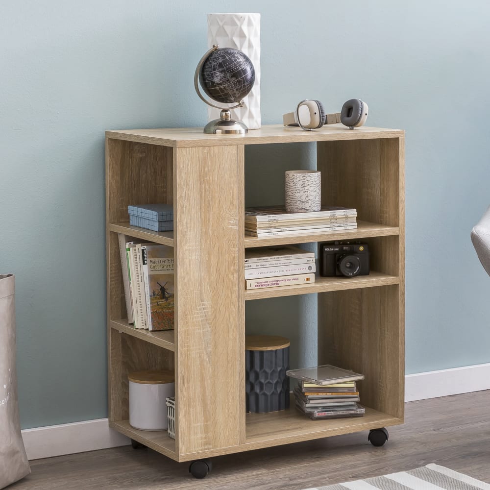Finebuy Chariot À Étagères Blanc 60x75x35 Cm Chariot À Étagères Avec Table D'appoint À Roulettes
