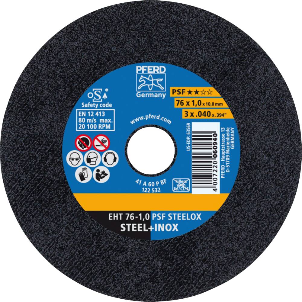 Pferd - Tools Psf Steelox 65508100 Disque À Tronçonner 76 Mm 25 Pc(s) Acier Inoxydable, Acier