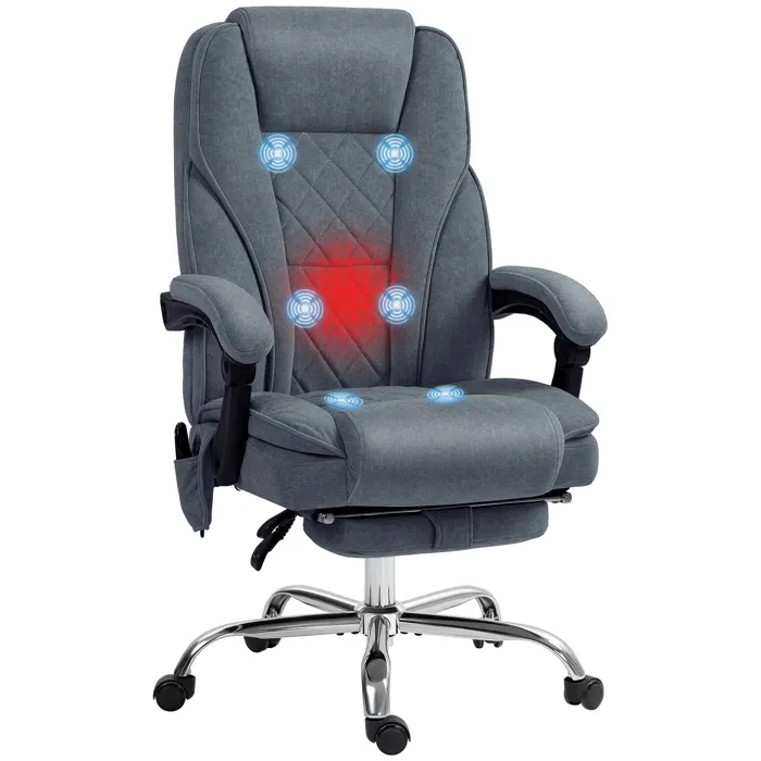 Fauteuil De Bureau Manager Massant Chauffant Inclinable Velours