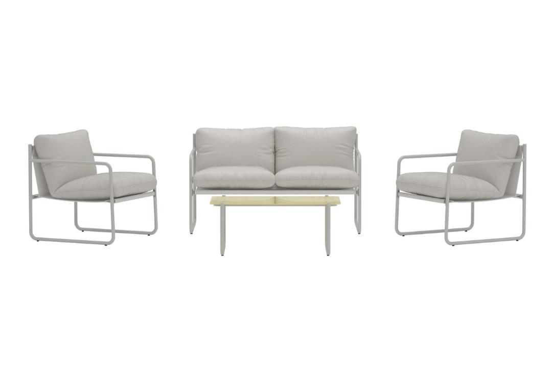 Salon De Jardin 4 Places "thassos" 128cm Gris