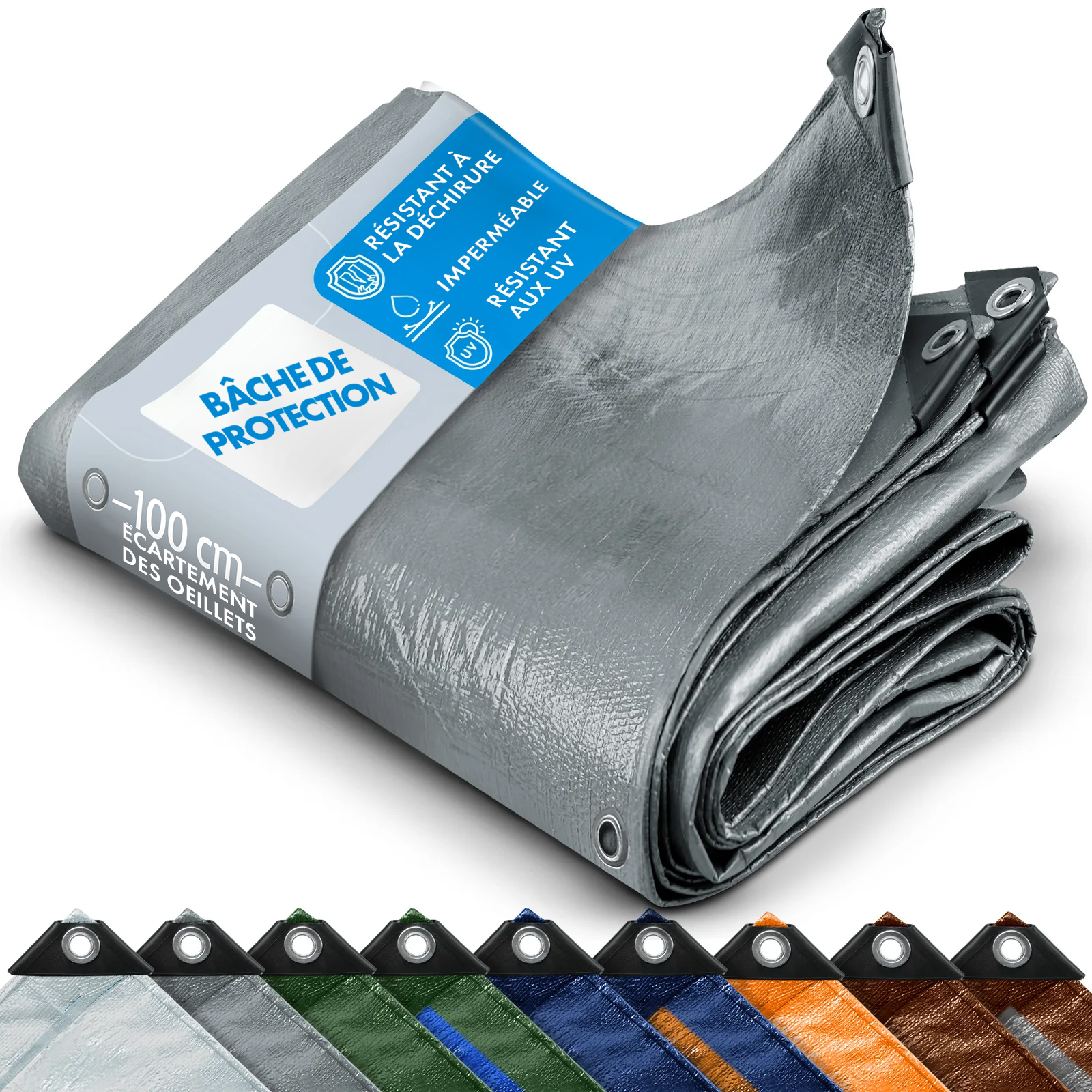 Bâche De Protection Imperméable 140 G-m² Argent 1,5 X 6 M - Floordirekt