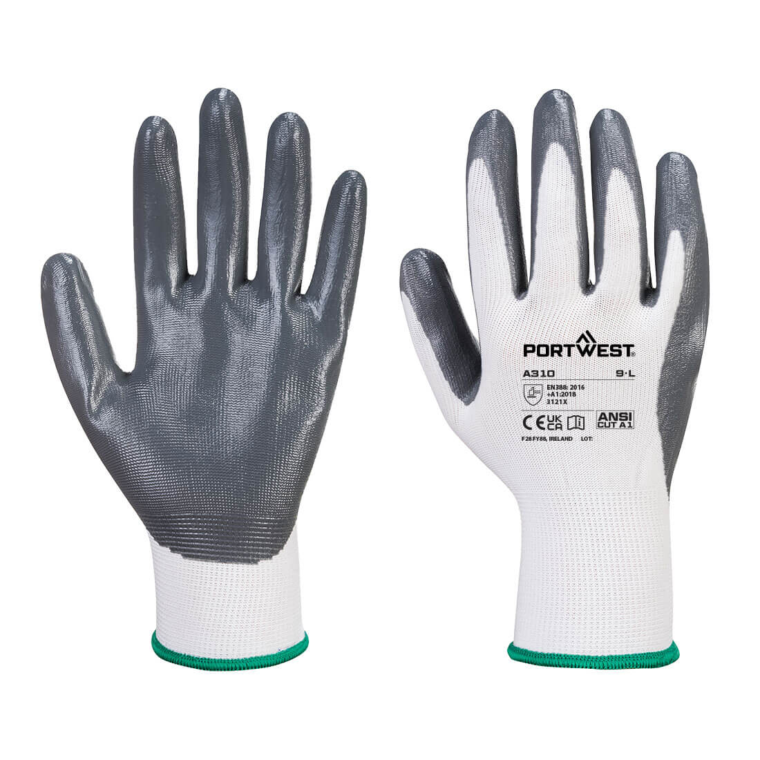 Gants Flexo Grip Enduit Nitrile Gris/blanc Xl - Taille 10