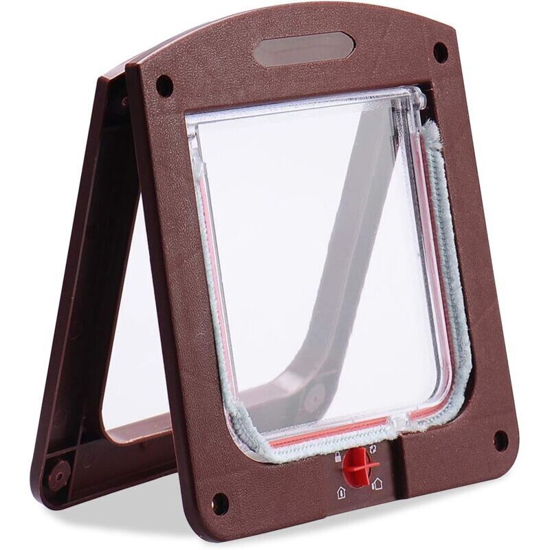 Chatière Pour Chat Chiens Petit Chatière Porte Puce 4 Voies Verrouillable Facile À Installer