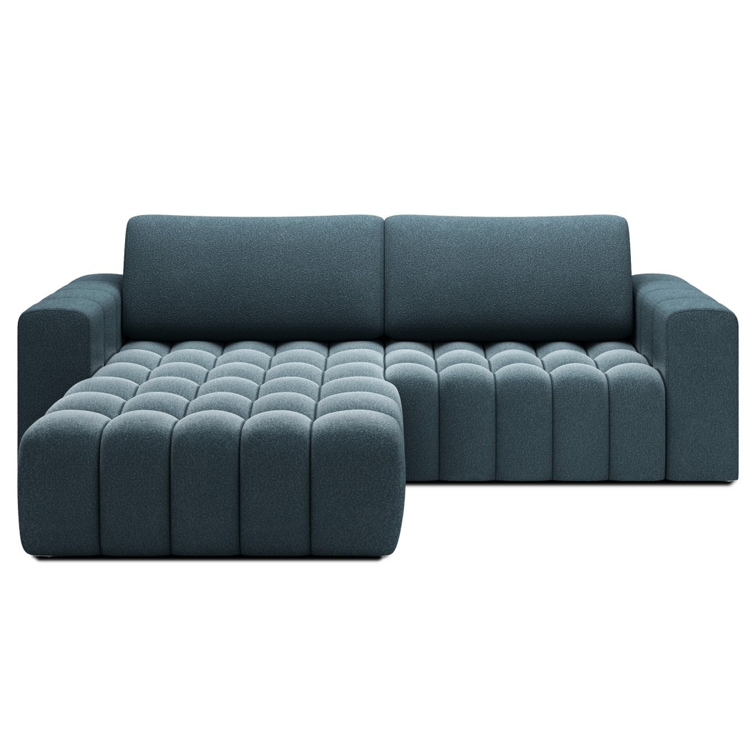 Canapé D'Angle Convertible Dory Bleu Nuit 250 Cm Avec Coffre De Rangement Angle Droit