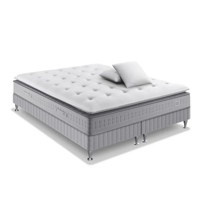 Ens Extension 160x200 Matelas H29 Ressort Ensachés, Ferme, 2 Sommiers,2 Oreillers