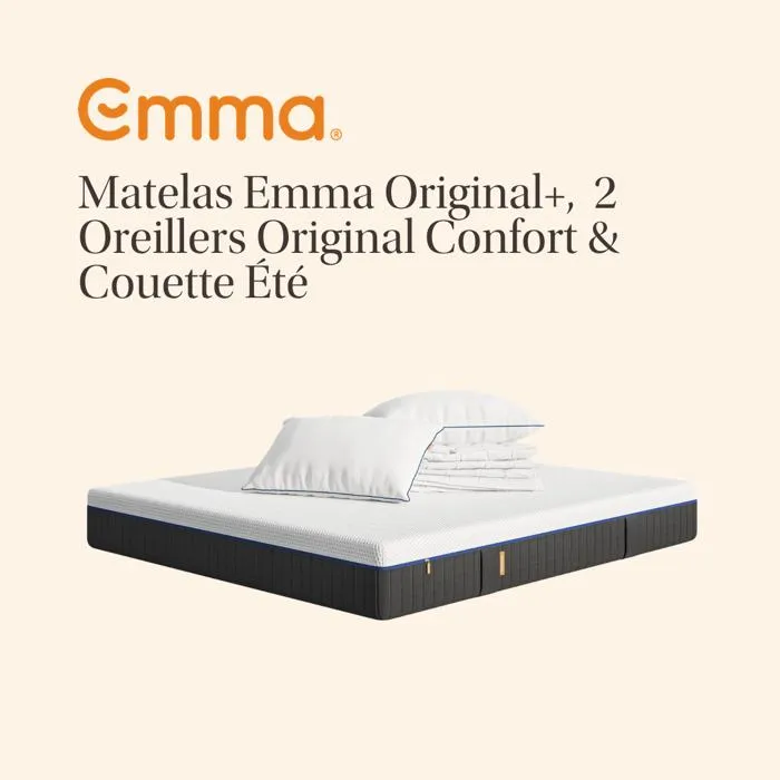 Pack matelas 200x200 2 oreillers original confort et couette 240x220