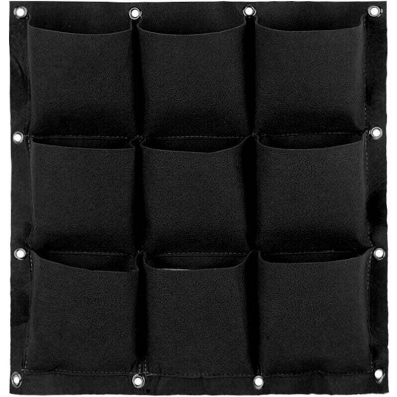 Sac À Plantes Mural Sac De Plantation Suspendu Plante Sac De Croissance Jardinière Murale Verticale Intérieur Extérieur Fleur 9 Poches Pour La Maison, Le Bureau Et Le Jardinage À La Maison Avec (noir)