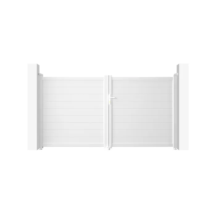 Portail battant 3m EIGER H.160cm + Portillon 1m EIGER H.160cm aluminium blanc