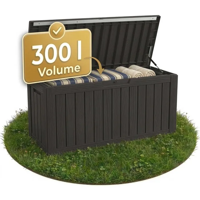 Coffre De Jardin Résistant Aux Intempéries Pour Terrasse - Anthracite 300 L