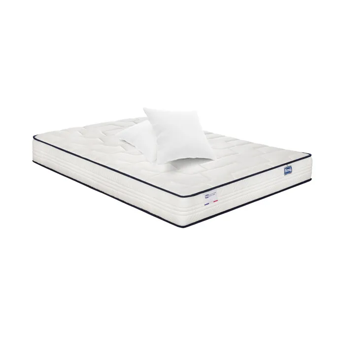 Matelas Intemporel 140x190 Ressorts Ensachés, Extra Ferme H24 + 2 Oreillers