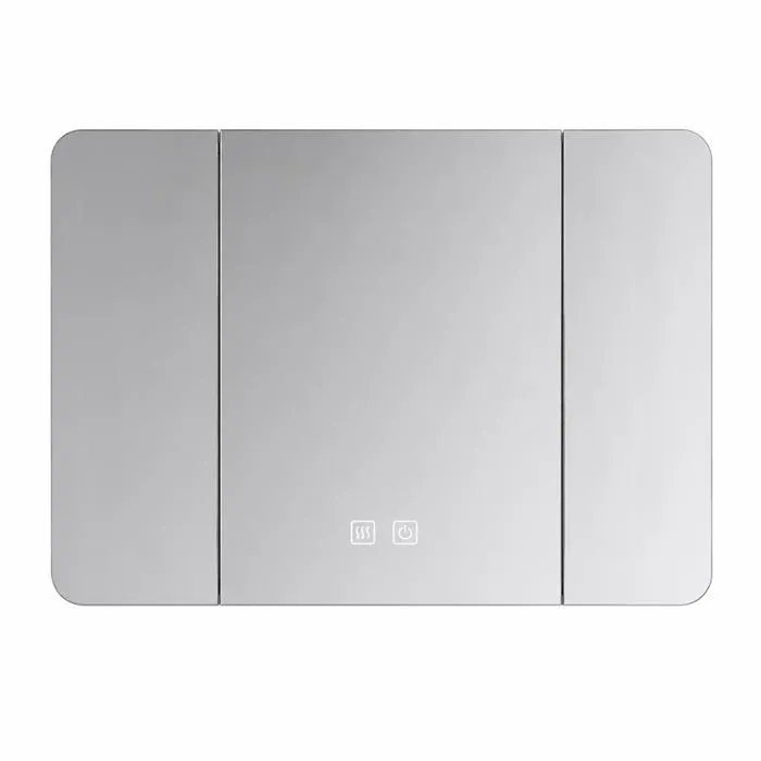 Armoire miroir LED salle de bain - 100 x 70 cm - Blanc cassé - ELINA