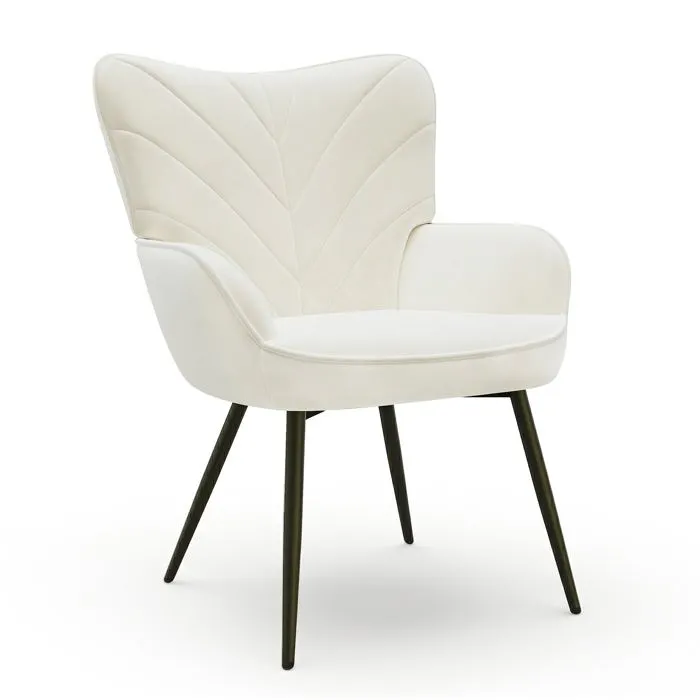 Chaise Moderne À Motif Feuille - Design Simple Et Naturel - Chaise Polyvalente Salon Et Bureau, Blanc